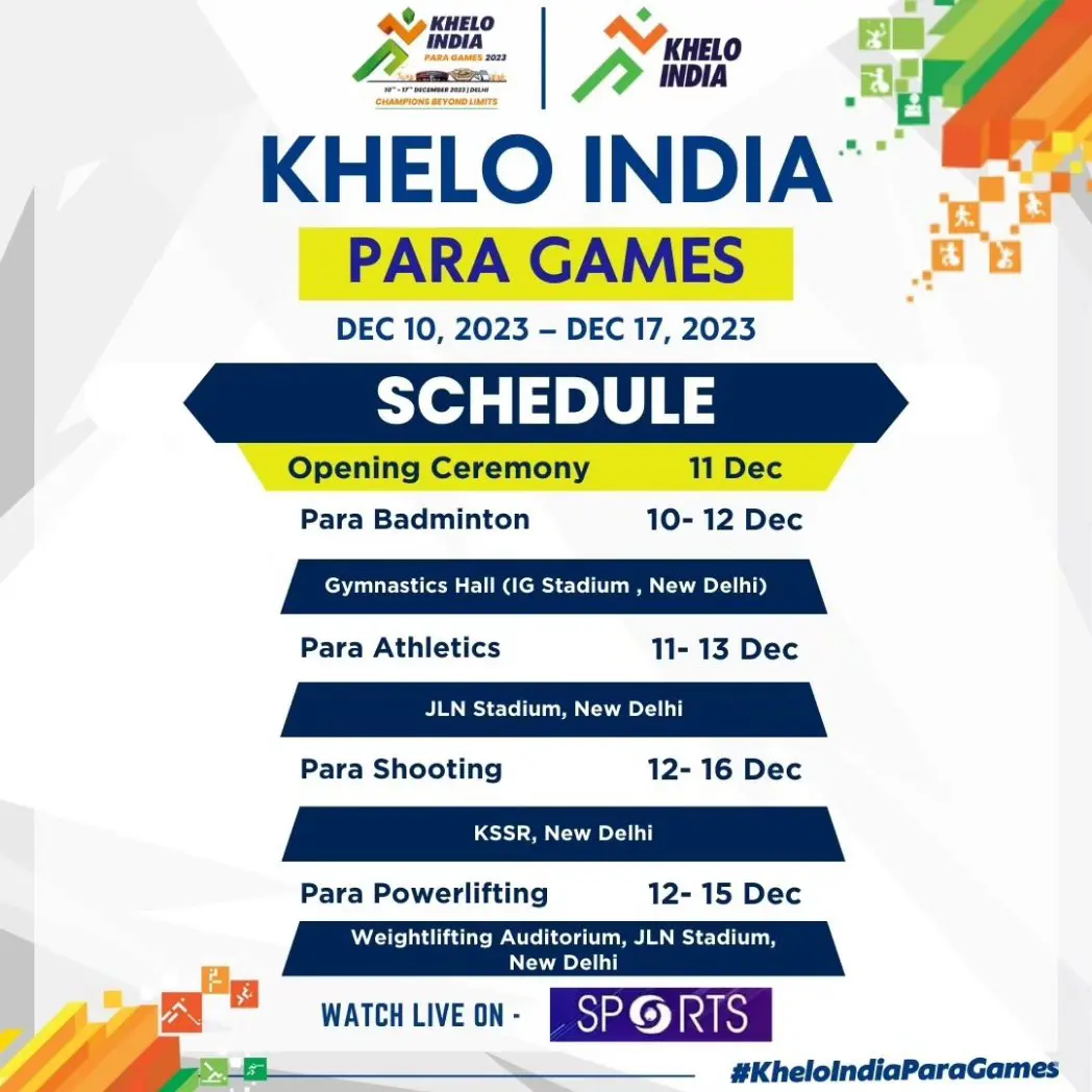 Para Games Schedule