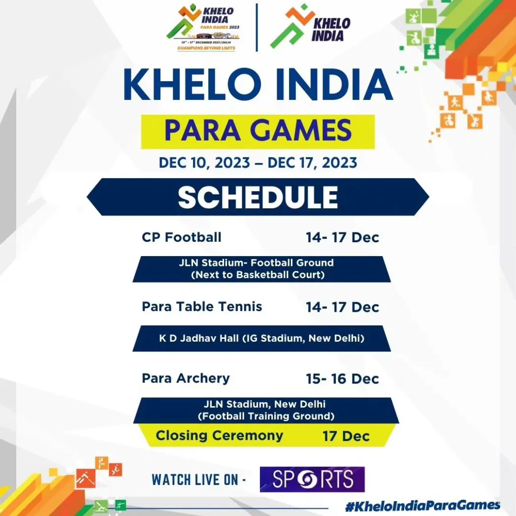 Para Games Schedule